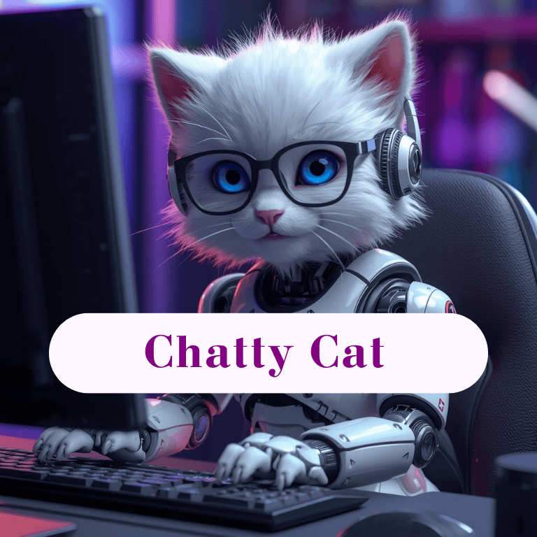 Chatty Cat - hybrid robot kitten typing on a computer